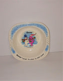 Barney Loves to Play in the Snow Cereal Bowl from 1993 #01355 - sandeesmemoriesandcollectibles.com