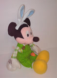 Disney Mickey Mouse Plush with Easter Bunny Ears 18" Tall by KCare - sandeesmemoriesandcollectibles.com