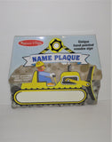 Melissa & Doug Wooden CONSTRUCTION WALL PLAQUE Kit #2624 with Alphabet Sticker Sheet - sandeesmemoriesandcollectibles.com