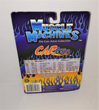 Muscle Machines '56 FORD PICKUP Blue with Yellow & Orange Flames Diecast Vehicle 1:64 Scale from 2002 - sandeesmemoriesandcollectibles.com