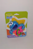 Sesame Street Beginnings COOKIE MONSTER Rattle with Rings Baby Toy - sandeesmemoriesandcollectibles.com