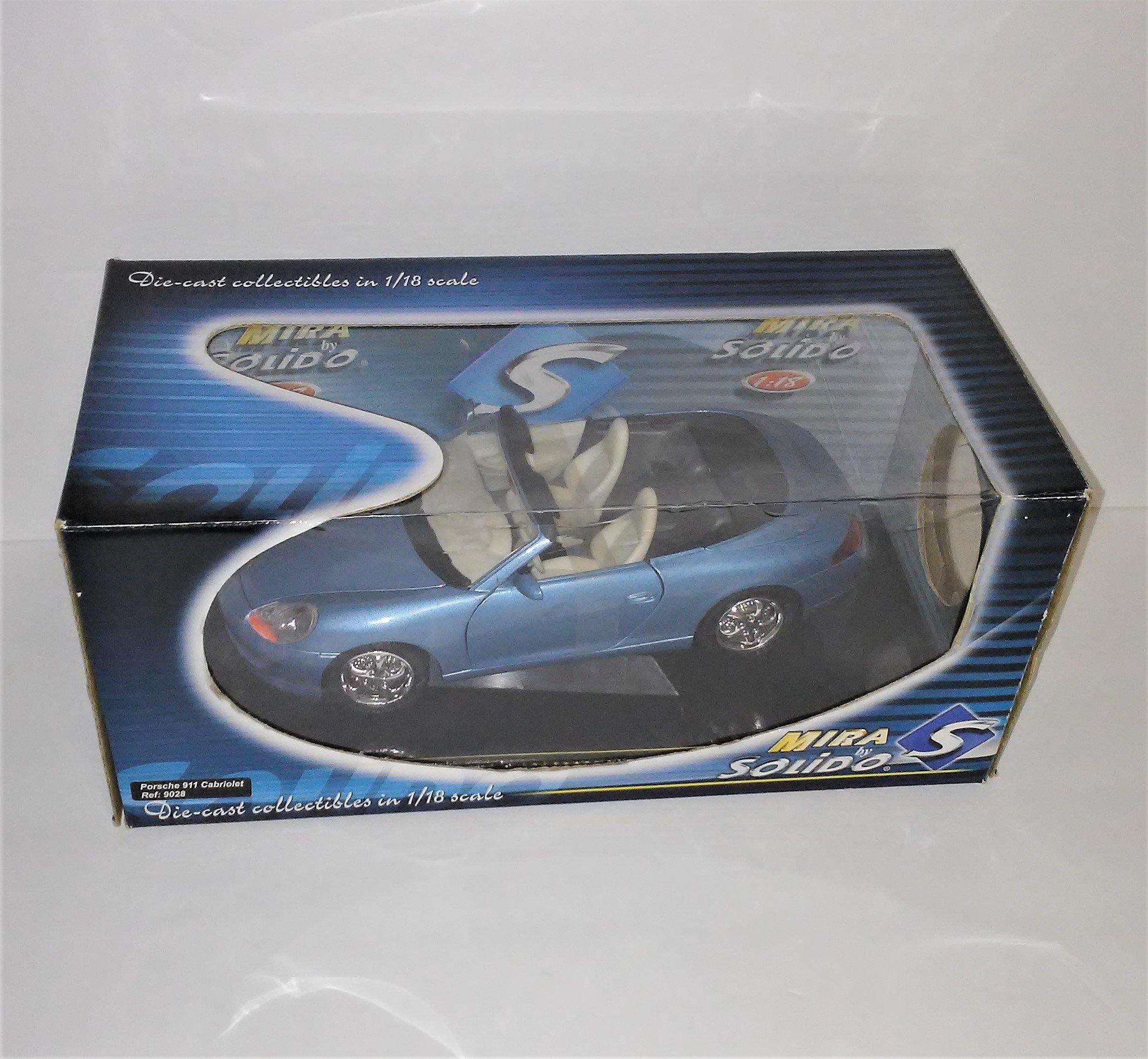 Mira by Solido PORSCHE 911 CABRIOLET Diecast Car 1:18 Scale in Silvery –  Sandee's Memories & Collectibles