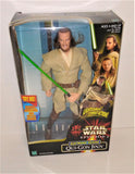 Star Wars Episode 1 ELECTRONIC TALKING QUI-GON JINN 12" Tall Figure from 1999 - sandeesmemoriesandcollectibles.com