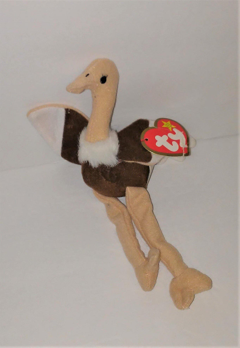 Ty Teenie Beanie Baby STRETCHY The Ostrich Set of 2 from 1993