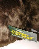 Vermont Teddy Bear ROMANTIC AT HEART - I Love You - Espresso Color JOINTED Bear 15" Tall - sandeesmemoriesandcollectibles.com