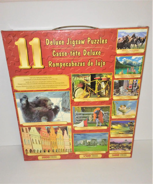 11 Deluxe Jigsaw Puzzles Set with Full Color Reference Guide from 2005 - sandeesmemoriesandcollectibles.com