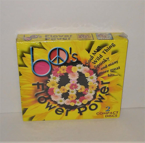 60's Flower Power 2 Audio CD Set from 2002 by Various Artists - sandeesmemoriesandcollectibles.com
