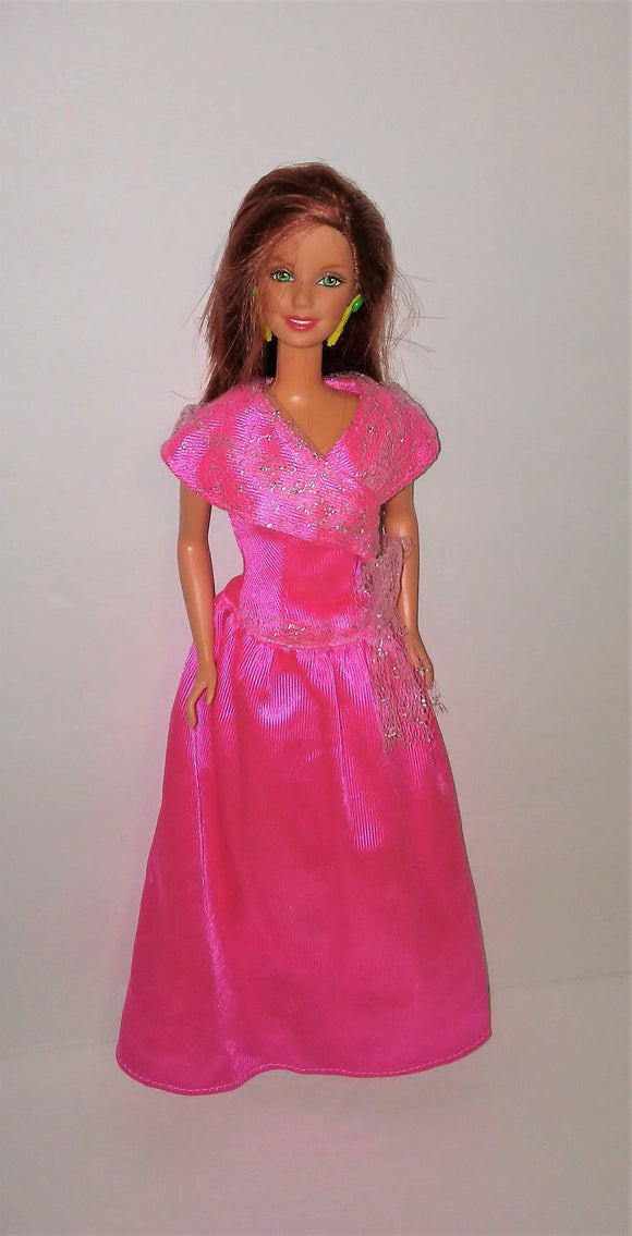 Barbie TERESA Dressed Doll in Dark Pink Gown 11.5