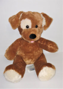Build A Bear Workshop BROWN SUGAR PUPPY Plush with White Eye Patch 15" - sandeesmemoriesandcollectibles.com
