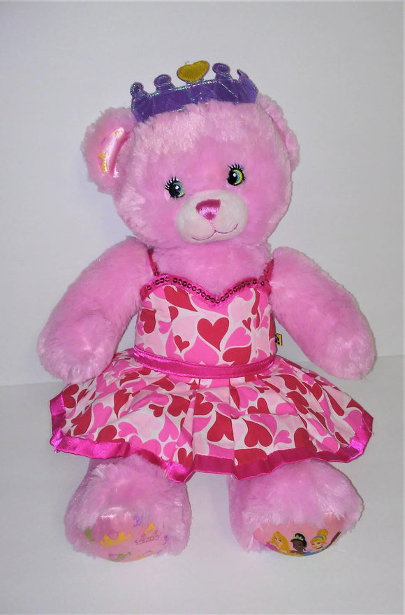 Build A Bear Workshop Disney Princess PINK DRESSED BEAR Plush 17