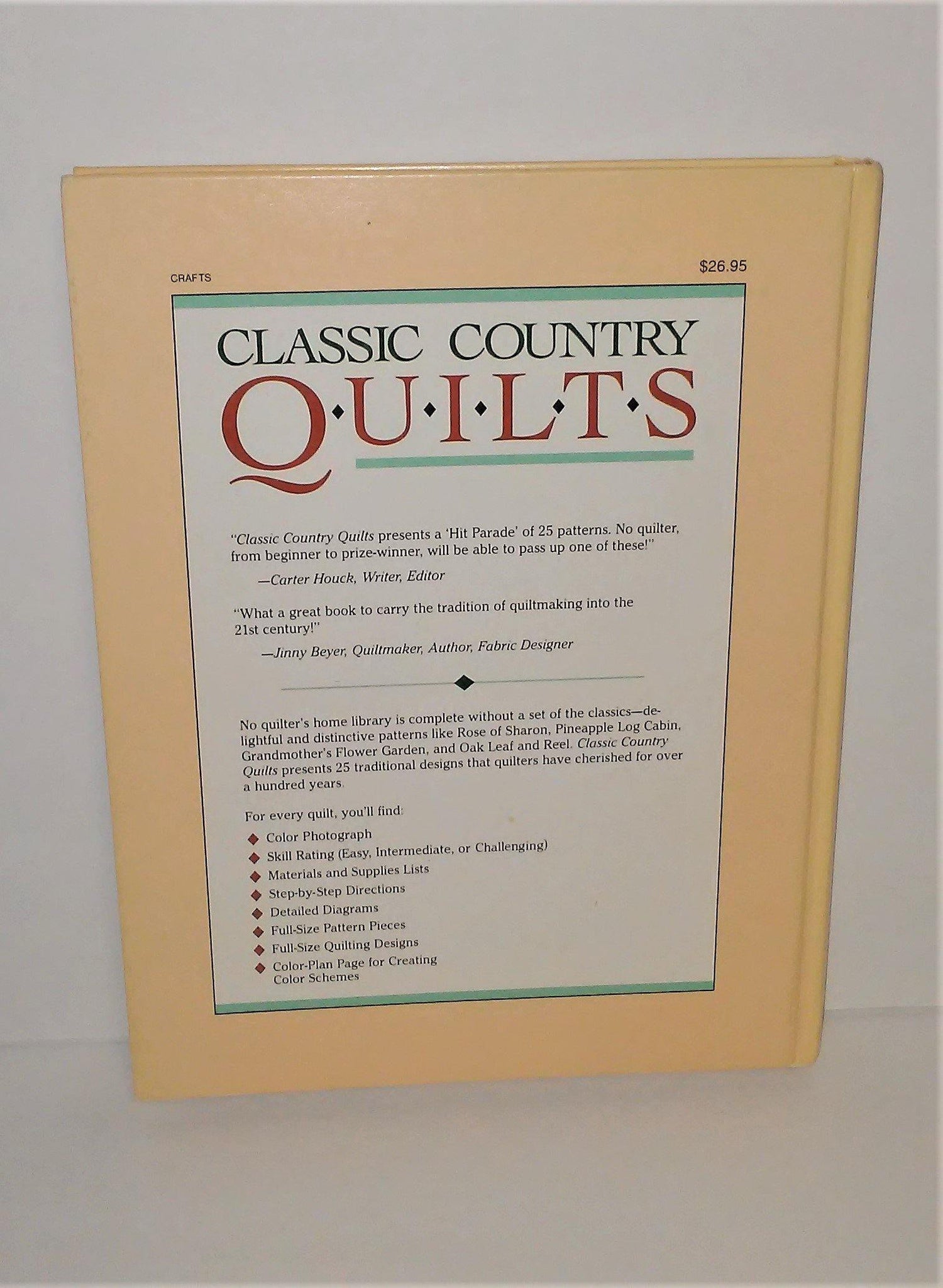 Classic Country Quilts by Rodale Quilt Books includes 25 all-time favorite  quilt patterns. Printed in 1993.