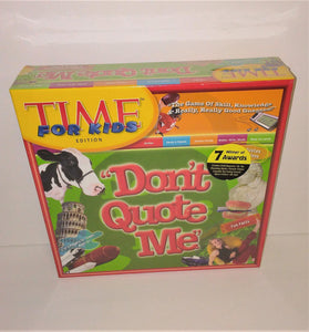 Don't Quote Me Board Game - Time for Kids Edition from 2007 - sandeesmemoriesandcollectibles.com