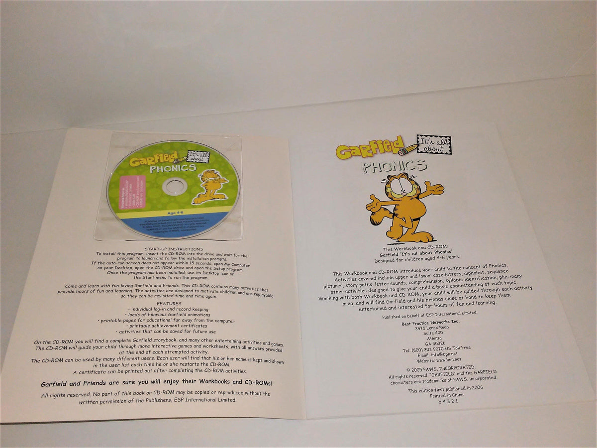 GARFIELD - It's All About PHONICS Workbook and CD-ROM from 2006 ...
