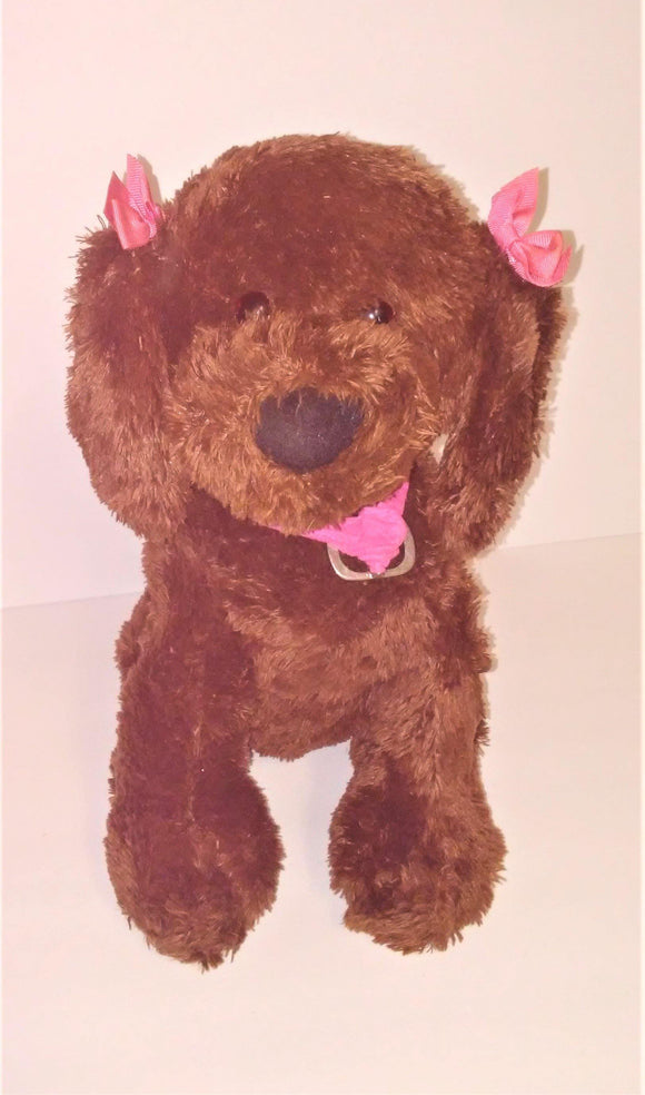 Gund Brown Dog with Pink Collar & Bows Plush Macy's Exclusive for Breast Cancer Awareness 13