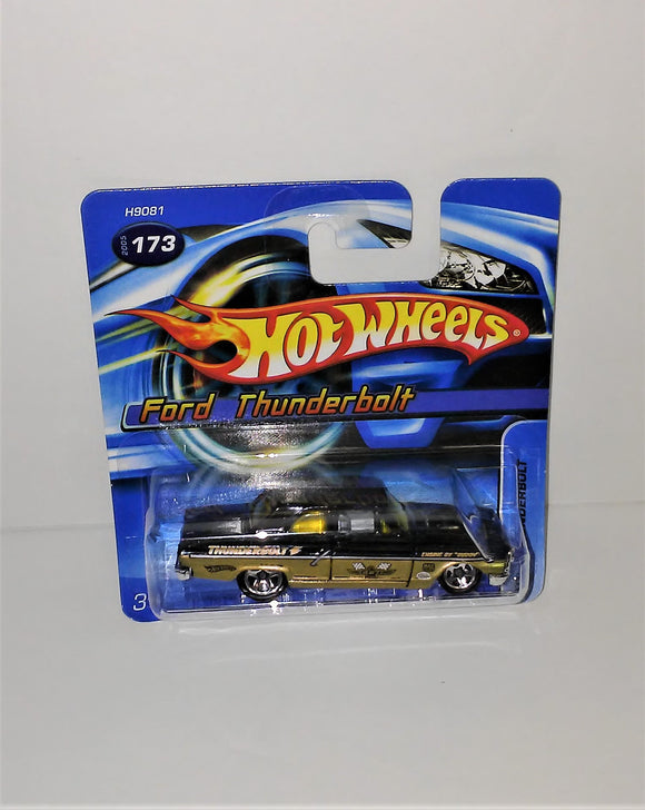 Hot Wheels Ford Thunderbird #173 Black & Gold Diecast from 2005 Short Card - sandeesmemoriesandcollectibles.com