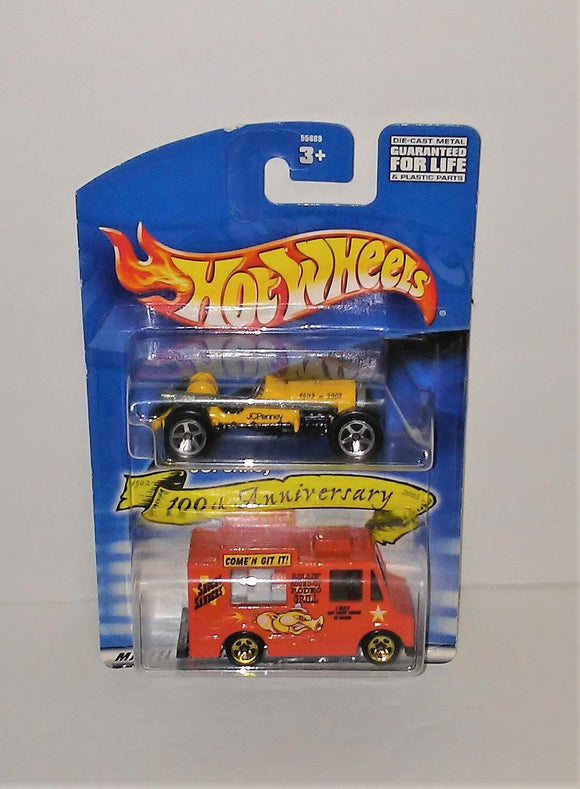 Hot Wheels JC PENNEY 100th Anniversary 2 Vehicle Diecast Set from 2002 - sandeesmemoriesandcollectibles.com