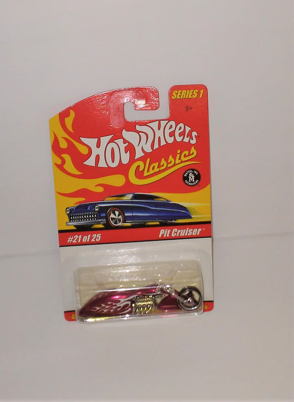 Hot Wheels Classics Series 1 PIT CRUISER Red with Flames Diecast Car #21 of 25 - sandeesmemoriesandcollectibles.com