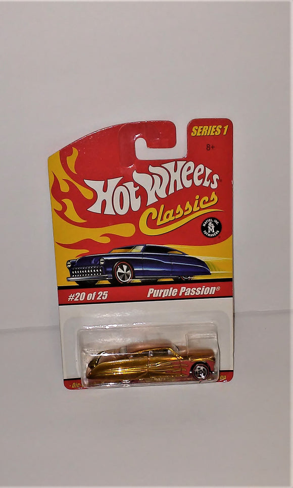 Hot Wheels Classics Series 1 PURPLE PASSION GOLD Diecast Car #20 of 25 - sandeesmemoriesandcollectibles.com