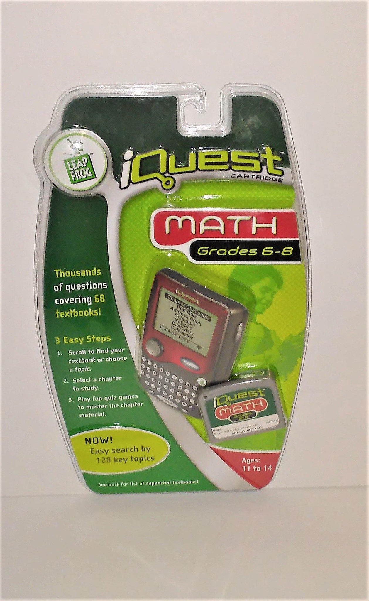 Leap Frog IQUEST MATH Grades 6-8 Educational Cartridge for ages 11