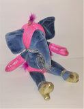 Jellycat Elephant "I Am Diva" Las Vegas Showgirl Bean Bag Plush 10" Tall Retired - sandeesmemoriesandcollectibles.com
