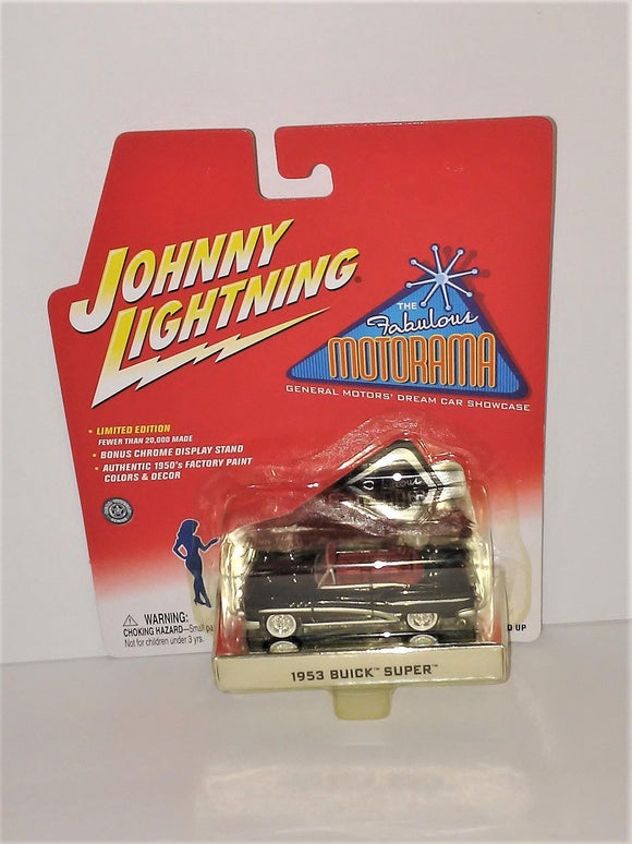 Johnny Lightning 1953 Buick Super Black Diecast The Fabulous Motorama Series Limited Edition - sandeesmemoriesandcollectibles.com