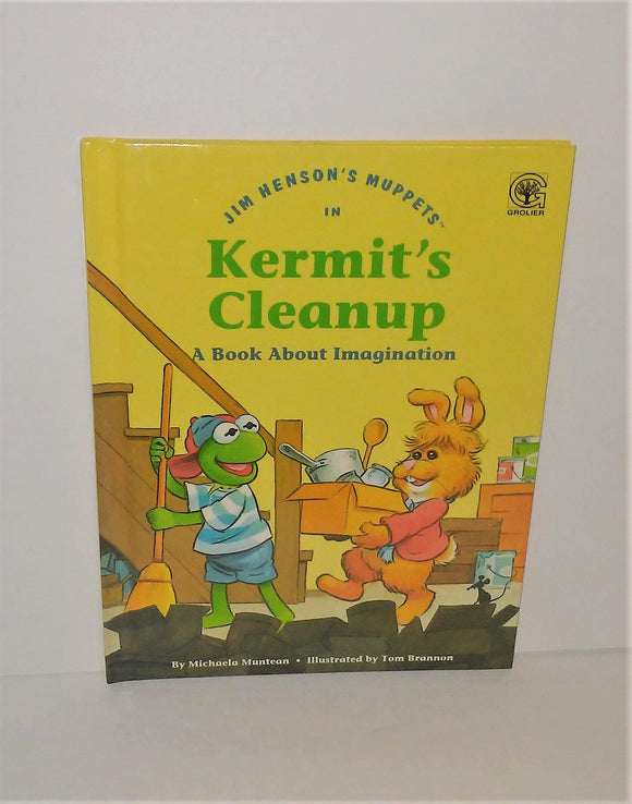 Jim Henson's Muppets in KERMIT'S CLEANUP - A Book About Imagination from 1992 - sandeesmemoriesandcollectibles.com