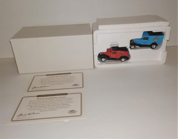 Matchbox Great American Micro Breweries 2 Truck Diecast Set - Left Hand Brewing Co. & Dubuque Star Brewing Co. from 1996 - sandeesmemoriesandcollectibles.com