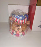 Merry Christmas Ceramic TEDDY TART BURNER by American Holiday Item #98404 from 2002 - sandeesmemoriesandcollectibles.com
