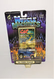 Muscle Machines '56 FORD PICKUP Blue with Yellow & Orange Flames Diecast Vehicle 1:64 Scale from 2002 - sandeesmemoriesandcollectibles.com
