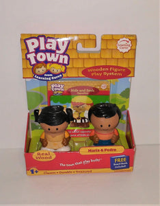 Play Town from Learning Curve MARIA & PEDRO Wooden Figures from 2007 - sandeesmemoriesandcollectibles.com