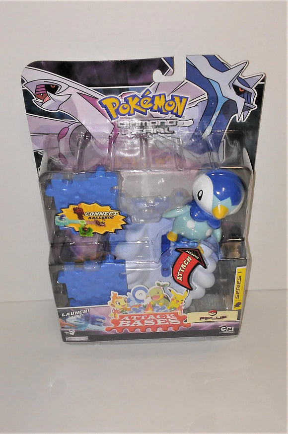 Pokemon Diamond & Pearl ATTACK BASES - PIPLUP Figure Series 1 from 2007 - sandeesmemoriesandcollectibles.com
