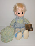 Precious Moments LITTLE BOY BLUE Doll 16" Tall from 1992 with Booklet - sandeesmemoriesandcollectibles.com