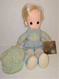 Precious Moments LITTLE BOY BLUE Doll 16" Tall from 1992 with Booklet - sandeesmemoriesandcollectibles.com
