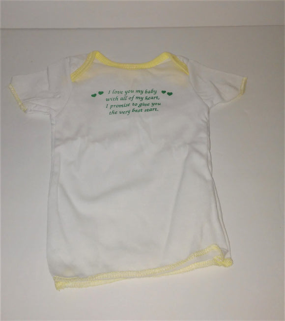 Reborn Doll Preemie or Newborn White & Yellow T-Shirt 