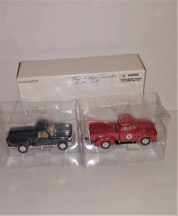 Road Champs THEN & NOW - 2 FORD Diecast Pickup Trucks - sandeesmemoriesandcollectibles.com