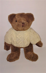 Russ Berrie BARRINGTON Jointed Teddy Bear Plush in Knit Sweater 11" Tall Item #1672 - sandeesmemoriesandcollectibles.com