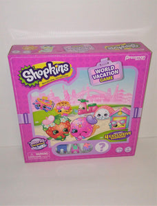 SHOPKINS World Vacation Board Game with 4 EXCLUSIVE FIGURES from 2017 - sandeesmemoriesandcollectibles.com