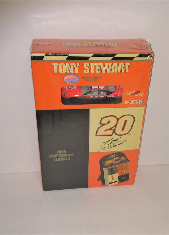 Tony Stewart 2008 Daily Desktop Collector Box Calendar with BONUS Diecast Vehicle - sandeesmemoriesandcollectibles.com
