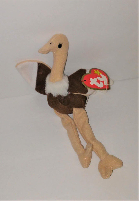 Ty Teenie Beanie Baby STRETCHY The Ostrich - Set of 2 from 1993 - sandeesmemoriesandcollectibles.com