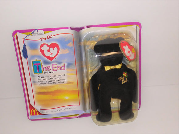 Ty McDonald's Teenie Beanie Baby THE END Bear from 2000 - sandeesmemoriesandcollectibles.com