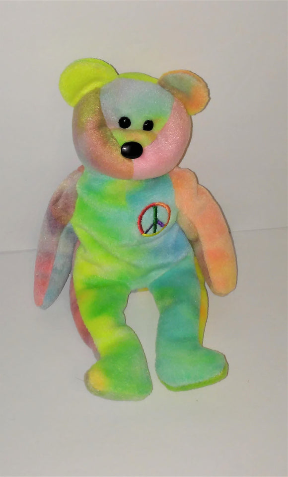 Ty PEACE Beanie Baby Tie-Dyed from 1996 Retired - sandeesmemoriesandcollectibles.com