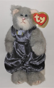 Ty Attic Treasures WHISKERS The Cat Beanie Baby 8" from 1993 - sandeesmemoriesandcollectibles.com