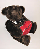 Vermont Teddy Bear ROMANTIC AT HEART - I Love You - Espresso Color JOINTED Bear 15" Tall - sandeesmemoriesandcollectibles.com