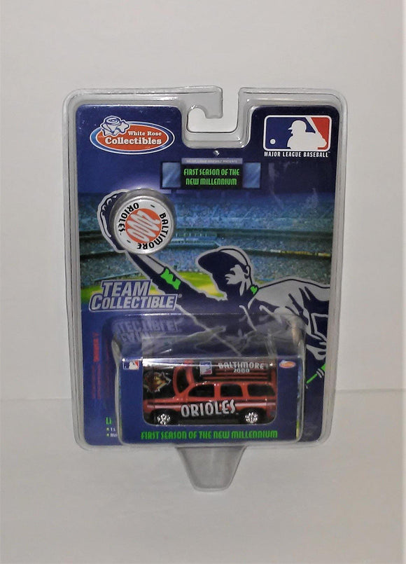 White Rose Collectibles BALTIMORE ORIOLES SUV Diecast Vehicle from 2000 Limited Edition 1:64 Scale with Team Coin - sandeesmemoriesandcollectibles.com